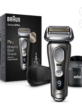 Braun Series 9 Pro Electric Razor Clean Station Rechargeable Wet Dry Shaver